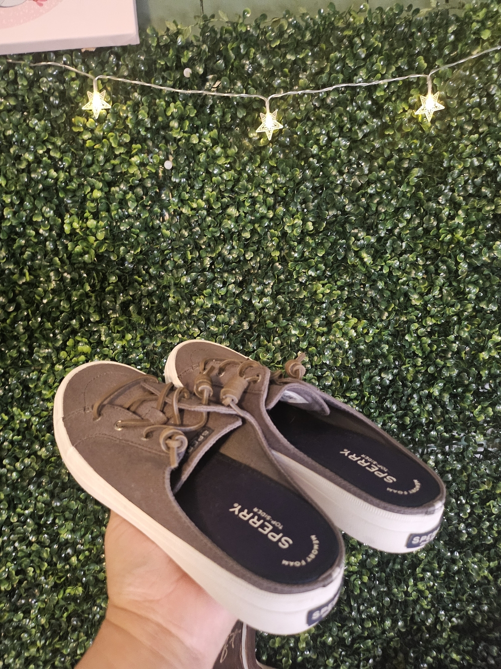 Sperry Kids Taupe Canvas Slip-On Sneakers